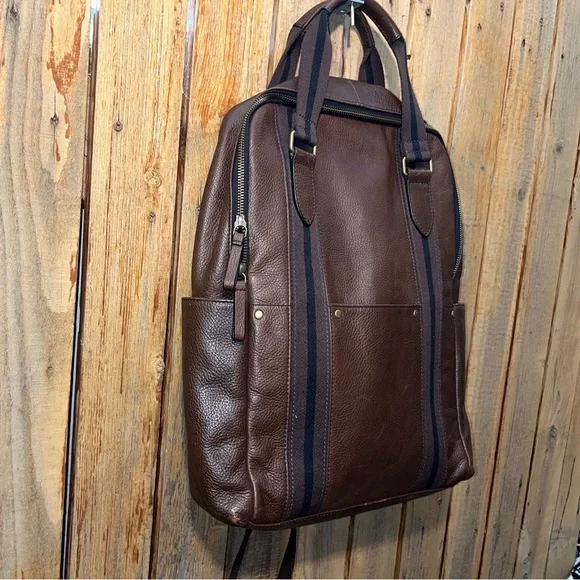Fossil Brown Leather Men's Backpack - Picture 4 of 8